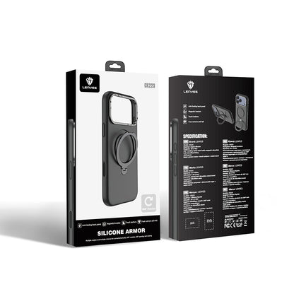 Apple iPhone 17 Pro Max Kılıf M-safe Şarj Özellikli Metal Standlı Sıvı Silikon Lenyes CK223 Kapak - Görsel 11