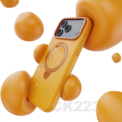 Apple iPhone 17 Pro Max Kılıf M-safe Şarj Özellikli Metal Standlı Sıvı Silikon Lenyes CK223 Kapak - Görsel 3