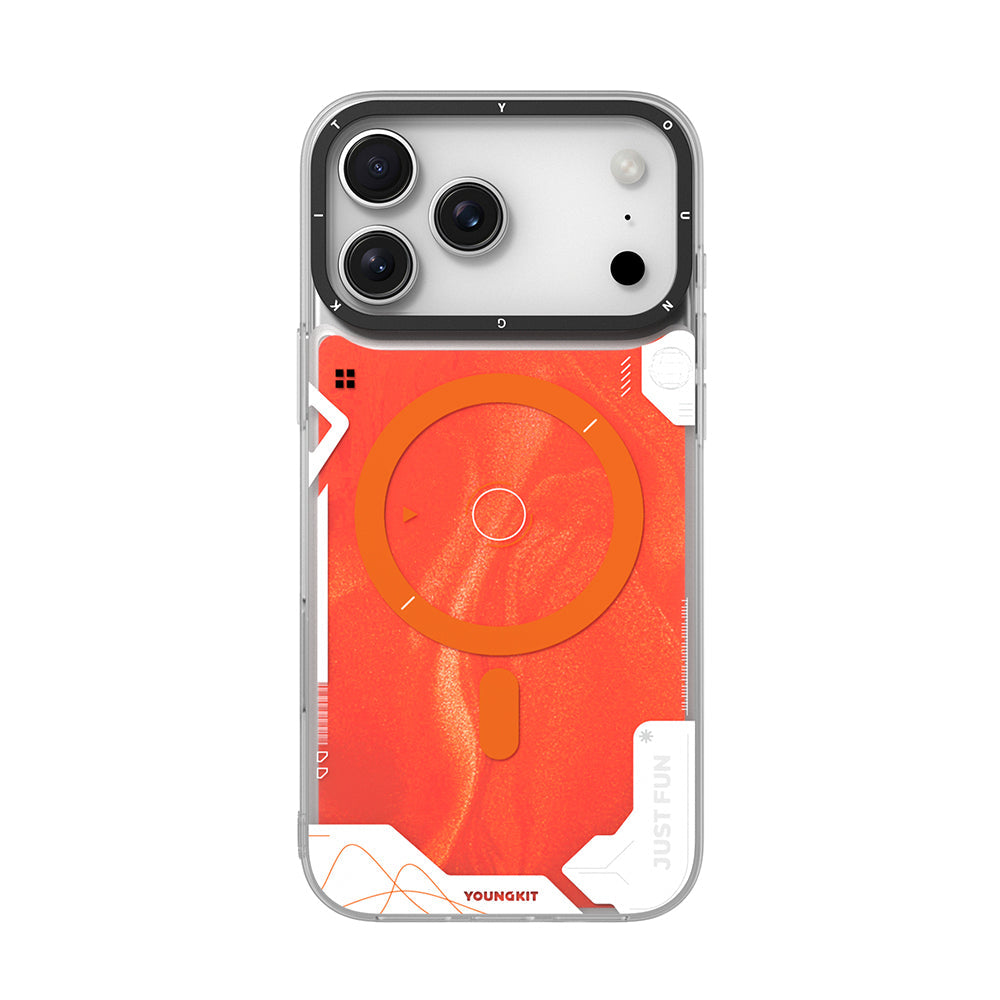 Apple iPhone 17 Pro Max Kılıf M-safe Şarj Özellikli Parlak Kumlu Sıvılı Tasarımlı Galaxy Fantasy Serisi Kapak - Görsel 4