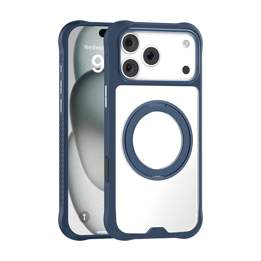 Apple iPhone 17 Pro Max Kılıf M-safe Şarj Özellikli Parmak Ring Standlı Airbag Tasarımlı Mutural Obsidian Serisi Kapak - Görsel 2