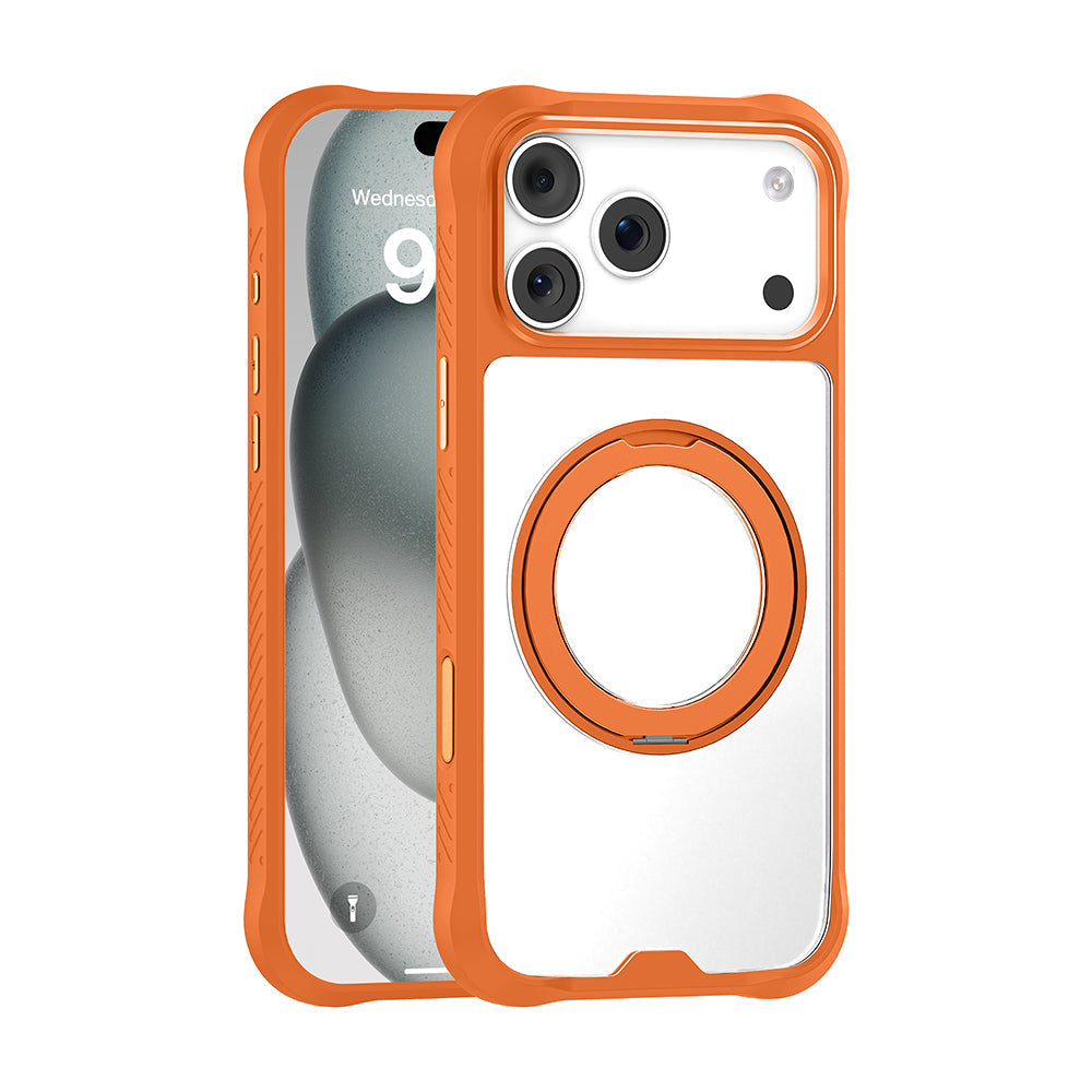 Apple iPhone 17 Pro Max Kılıf M-safe Şarj Özellikli Parmak Ring Standlı Airbag Tasarımlı Mutural Obsidian Serisi Kapak - Görsel 3