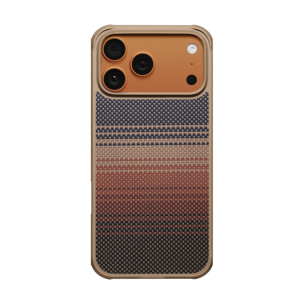Apple iPhone 17 Pro Max Kılıf M-safe Şarj Özellikli Pitaka Tactile Woven Sunset-Moonrise Aramid Pro Guard Serisi Kapak - Görsel 2