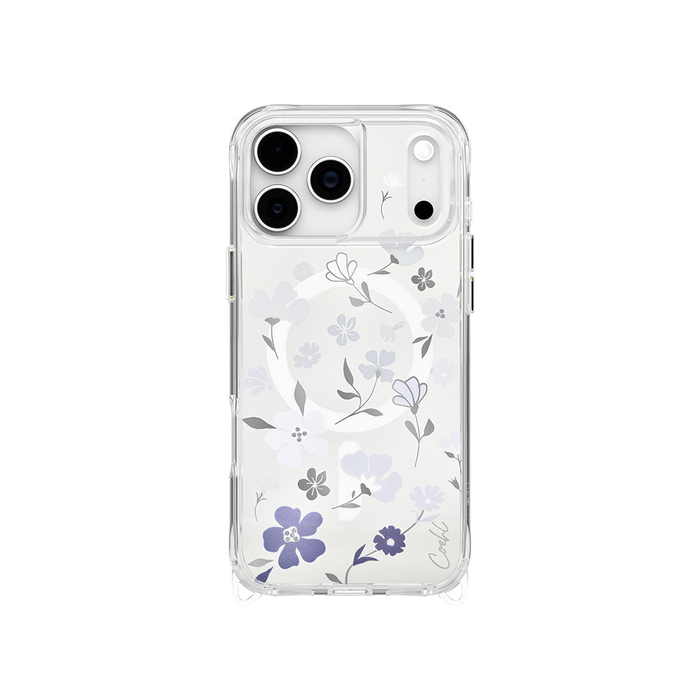 Apple iPhone 17 Pro Max Kılıf M-safe Şarj Özellikli Şeffaf Arka Yüzey Çiçekli Coehl Amara Kapak - Görsel 2
