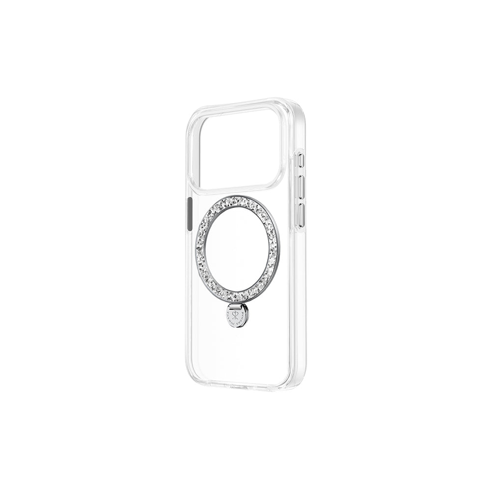 Apple iPhone 17 Pro Max Kılıf M-safe Şarj Özellikli Simli Standlı Pynana Dancing Circle Trendy Serisi Kapak - Görsel 6