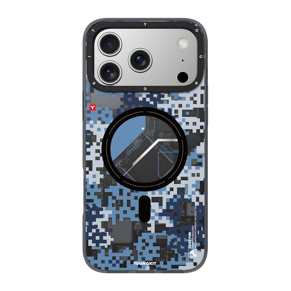Apple iPhone 17 Pro Max Kılıf M-Safe Şarj Özellikli Youngkit Camouflage Sykell Serisi Kapak - Görsel 5