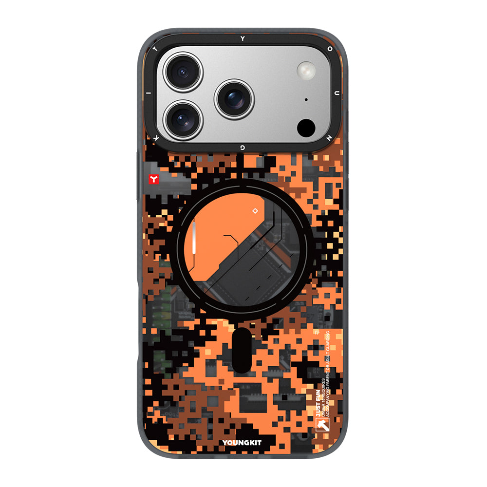 Apple iPhone 17 Pro Max Kılıf M-Safe Şarj Özellikli Youngkit Camouflage Sykell Serisi Kapak - Görsel 3