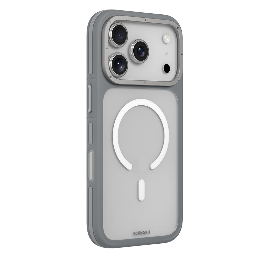 Apple iPhone 17 Pro Max Kılıf M-safe Şarj Özellikli Youngkit Rock Sand Serisi Kapak - Görsel 4