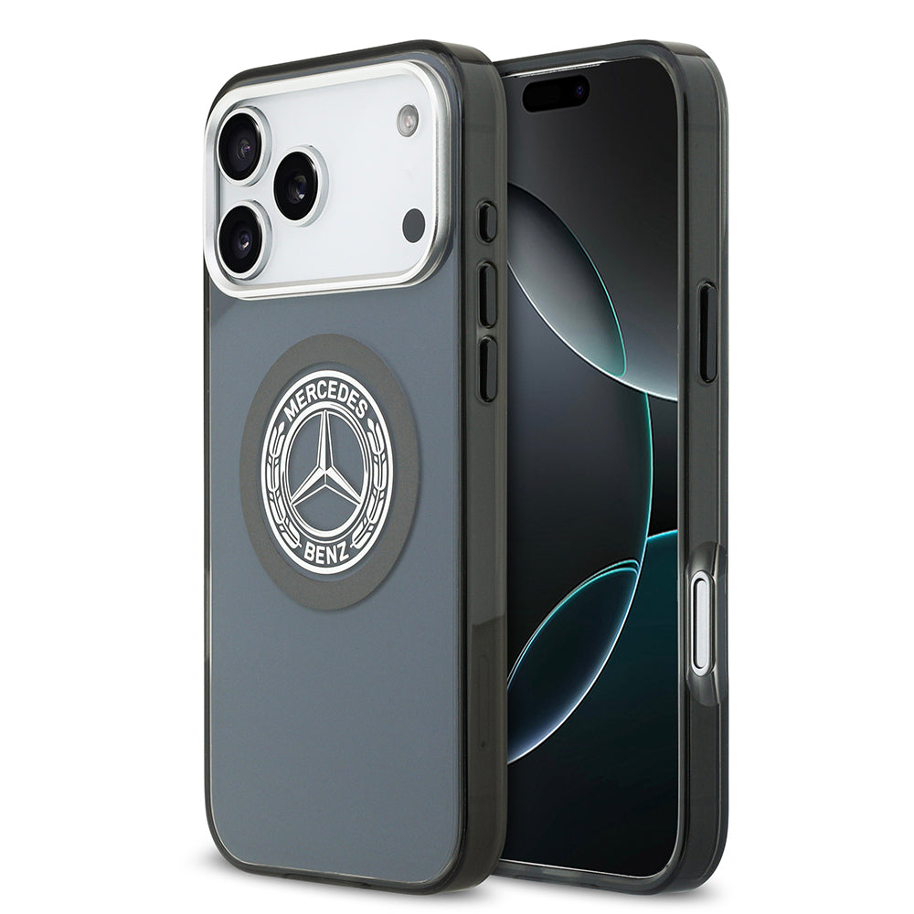 Apple iPhone 17 Pro Max Kılıf Mercedes Benz Orjinal Lisanslı M-safe Şarj Özellikli Çift Katmanlı PC Nostaljik Yıldız Dizayn Kapak - Görsel 4