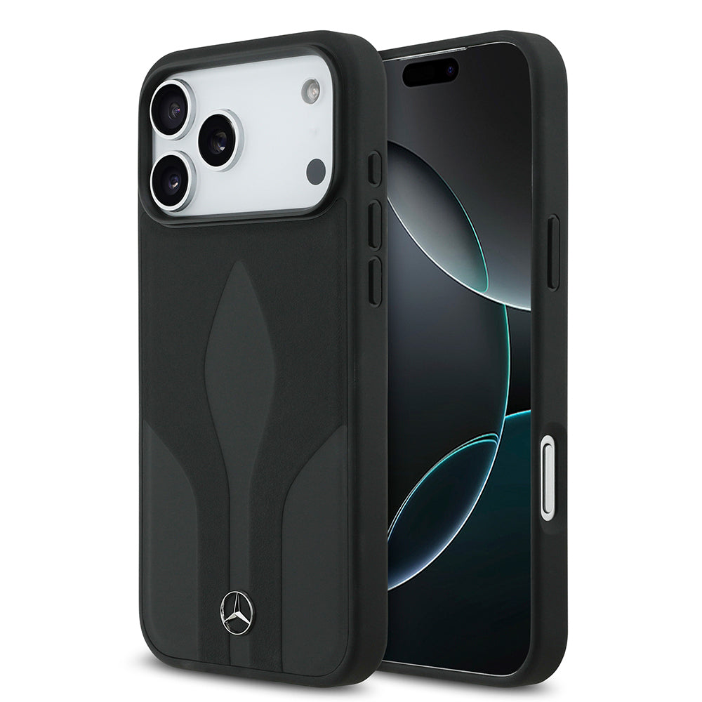 Apple iPhone 17 Pro Max Kılıf Mercedes Benz Orjinal Lisanslı M-safe Şarj Özellikli Dokulu Desenli Deri Kapak - Görsel 2