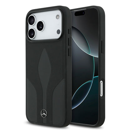 Apple iPhone 17 Pro Max Kılıf Mercedes Benz Orjinal Lisanslı M-safe Şarj Özellikli Dokulu Desenli Deri Kapak - Görsel 2