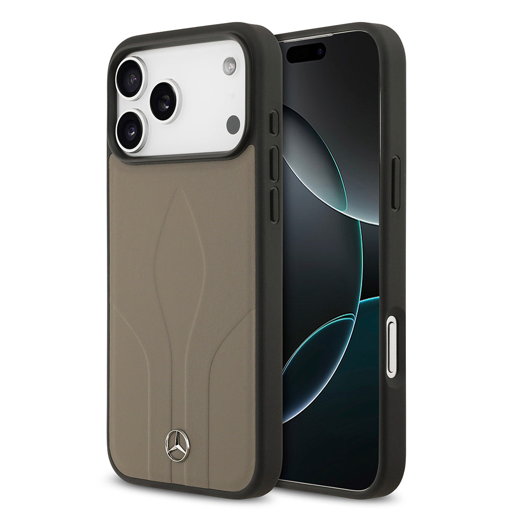 Apple iPhone 17 Pro Max Kılıf Mercedes Benz Orjinal Lisanslı M-safe Şarj Özellikli Dokulu Desenli Deri Kapak - Görsel 3