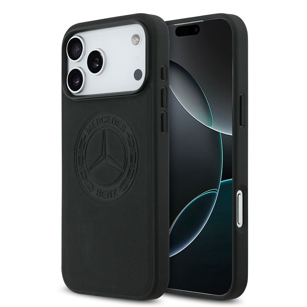 Apple iPhone 17 Pro Max Kılıf Mercedes Benz Orjinal Lisanslı M-safe Şarj Özellikli Hakiki Deri Nostaljik Yıldız Dizayn Kapak - Görsel 2
