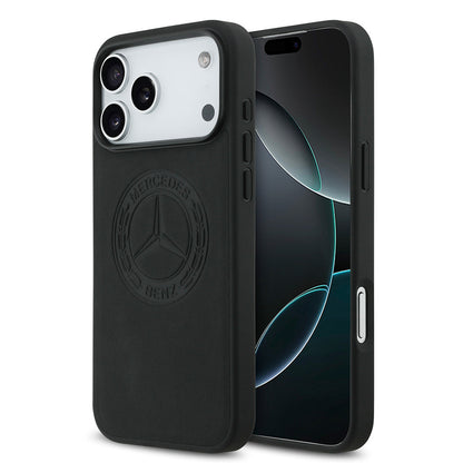 Apple iPhone 17 Pro Max Kılıf Mercedes Benz Orjinal Lisanslı M-safe Şarj Özellikli Hakiki Deri Nostaljik Yıldız Dizayn Kapak - Görsel 2