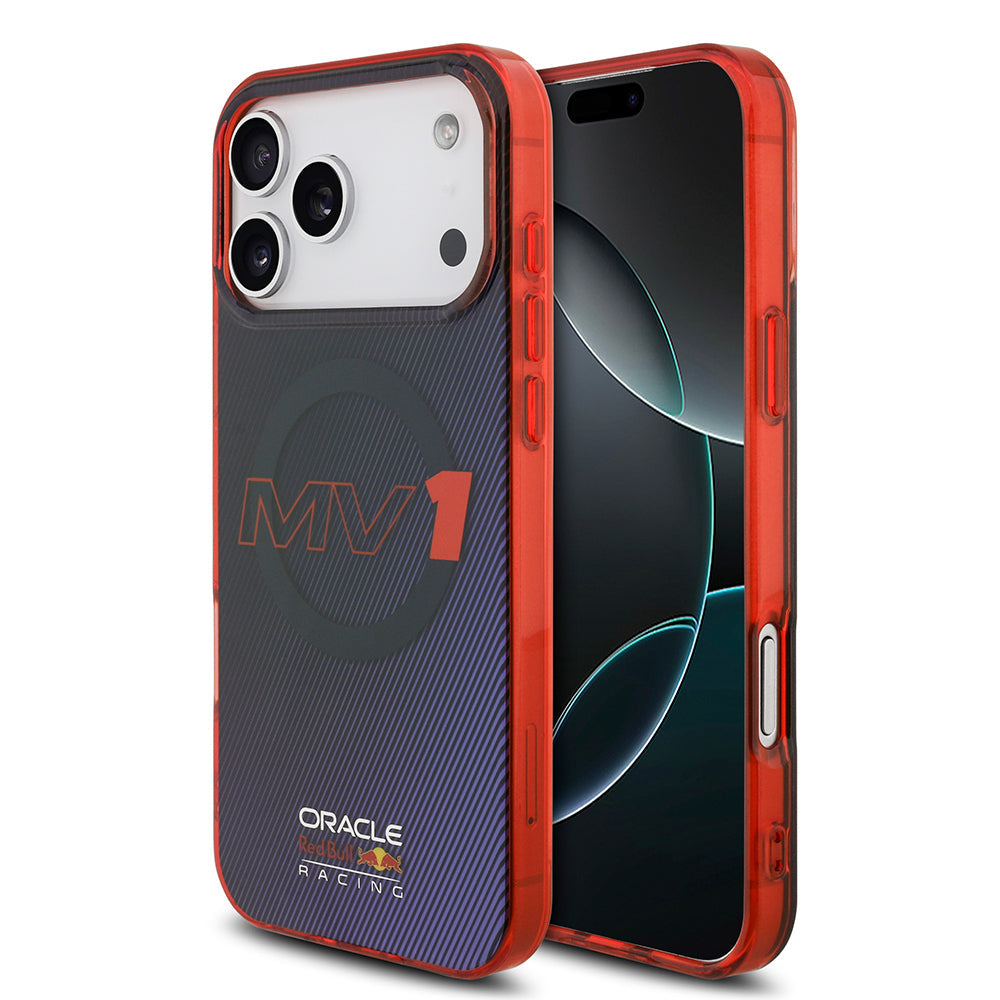 Apple iPhone 17 Pro Max Kılıf Redbull Orjinal Lisanslı M-safe Şarj Özellikli Çift Katmanlı Çizgi Desenli Sert PC MV Kapak - Görsel 2