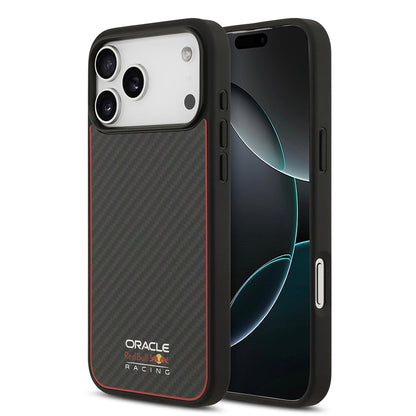 Apple iPhone 17 Pro Max Kılıf Redbull Orjinal Lisanslı M-safe Şarj Özellikli Karbon Fiber Parlayan Logolu Kevlar Kapak - Görsel 2