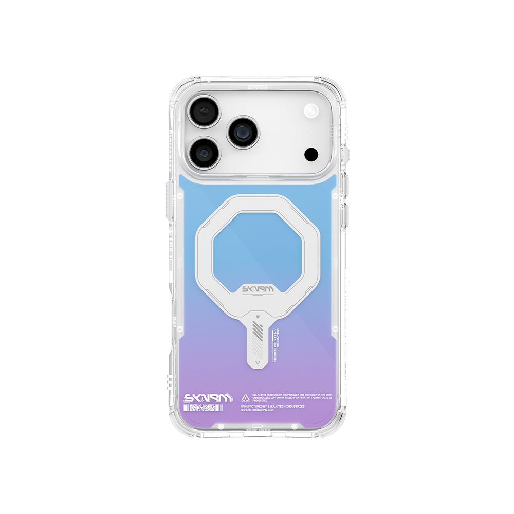 Apple iPhone 17 Pro Max Kılıf Skinarma M-Safe Şarj Özellikli IML Baskılı Holografik MYST Kapak - Görsel 2