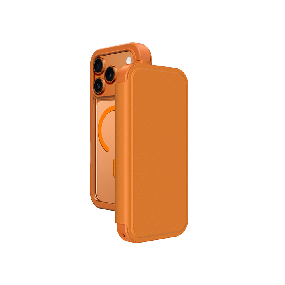 Apple iPhone 17 Pro Max PU Kartlıklı Kapaklı Amazingthing Glamour Foilo Serisi Kılıf - Görsel 3