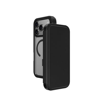 Apple iPhone 17 Pro Max PU Kartlıklı Kapaklı Amazingthing Glamour Foilo Serisi Kılıf - Görsel 2