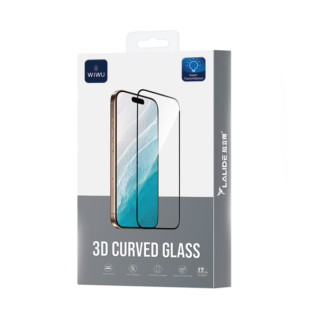 Apple iPhone 17 Pro Max Wiwu LLD301 3D Curved Parmak İzi Bırakmayan Temperli Cam Ekran Koruyucu - Görsel 3