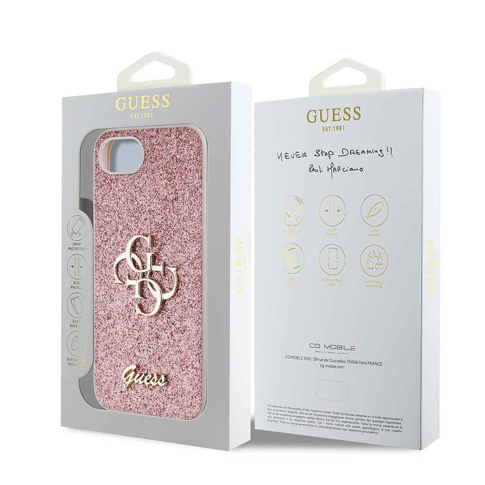 Apple iPhone 17E Kılıf Guess Orjinal Lisanslı 4G Büyük Metal Logolu Glitter Kapak - Görsel 15