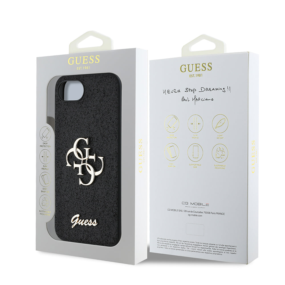 Apple iPhone 17E Kılıf Guess Orjinal Lisanslı 4G Büyük Metal Logolu Glitter Kapak - Görsel 14