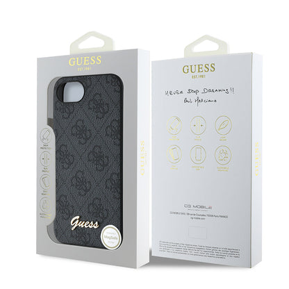 Apple iPhone 17E Kılıf Guess Orjinal Lisanslı 4G Desenli Script Metal Logolu Kapak - Görsel 8