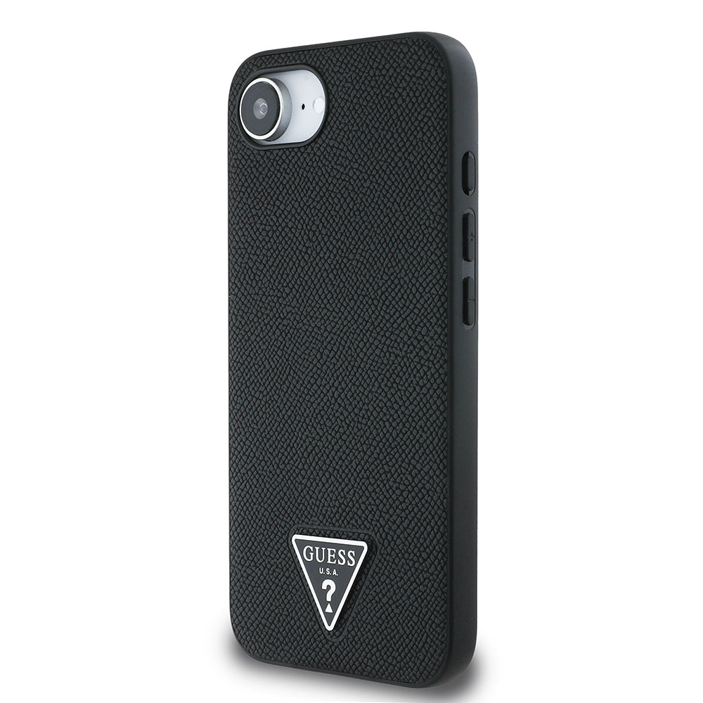 Apple iPhone 17E Kılıf Guess Orjinal Lisanslı M-safe Şarj Özellikli Grained Triangle Kapak - Görsel 2