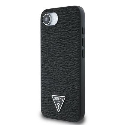 Apple iPhone 17E Kılıf Guess Orjinal Lisanslı M-safe Şarj Özellikli Grained Triangle Kapak - Görsel 2