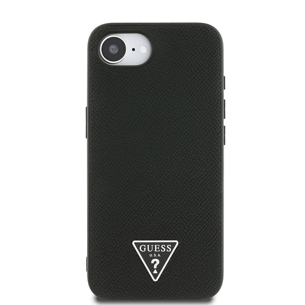 Apple iPhone 17E Kılıf Guess Orjinal Lisanslı M-safe Şarj Özellikli Grained Triangle Kapak - Görsel 3