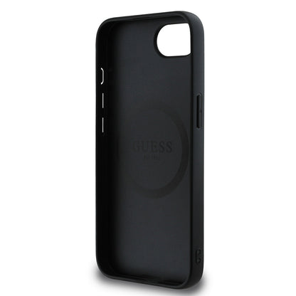 Apple iPhone 17E Kılıf Guess Orjinal Lisanslı M-safe Şarj Özellikli Grained Triangle Kapak - Görsel 7