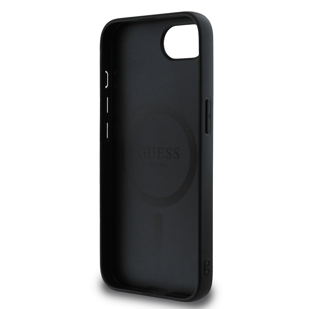 Apple iPhone 17E Kılıf Guess Orjinal Lisanslı M-safe Şarj Özellikli PU Halkalı 4G Desenli Yazı Logolu Kapak - Görsel 7