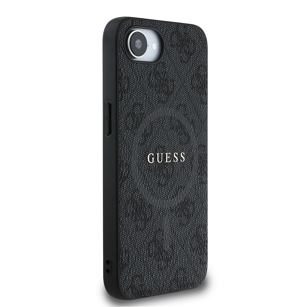 Apple iPhone 17E Kılıf Guess Orjinal Lisanslı M-safe Şarj Özellikli PU Halkalı 4G Desenli Yazı Logolu Kapak - Görsel 8