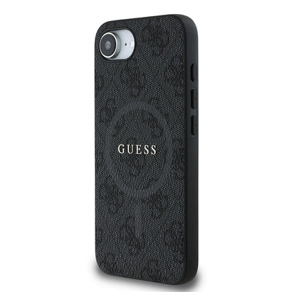 Apple iPhone 17E Kılıf Guess Orjinal Lisanslı M-safe Şarj Özellikli PU Halkalı 4G Desenli Yazı Logolu Kapak - Görsel 4