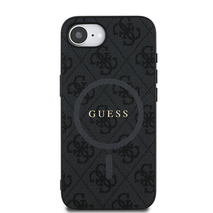 Apple iPhone 17E Kılıf Guess Orjinal Lisanslı M-safe Şarj Özellikli PU Halkalı 4G Desenli Yazı Logolu Kapak - Görsel 5