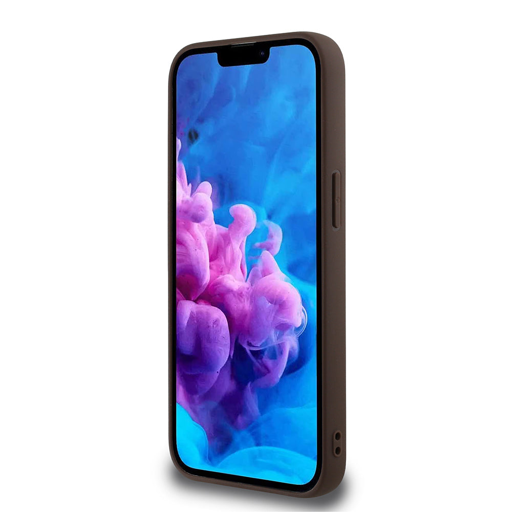 Apple iPhone 17E Kılıf Guess Orjinal Lisanslı M-safe Şarj Özellikli PU Üçgen Logo 4G Desenli Kapak - Görsel 9