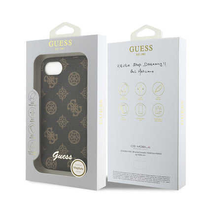 Apple iPhone 17E Kılıf Guess Orjinal Lisanslı M-safe Şarj Özellikli Yazı Logolu Peony Kapak - Görsel 6