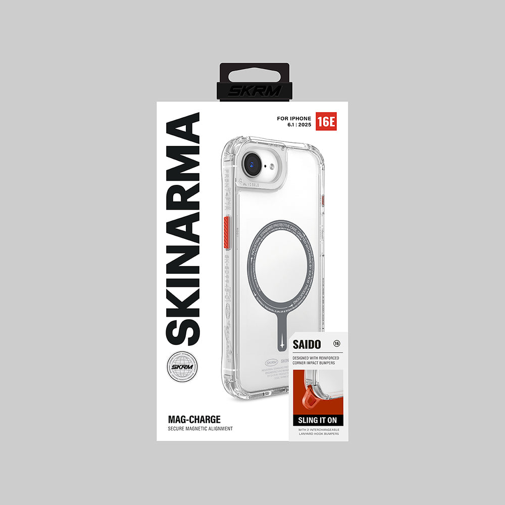 Apple iPhone 17E Kılıf M-safe Şarj Özellikli Şeffaf Airbag Tasarımlı Skinarma Saido Kapak - Görsel 8