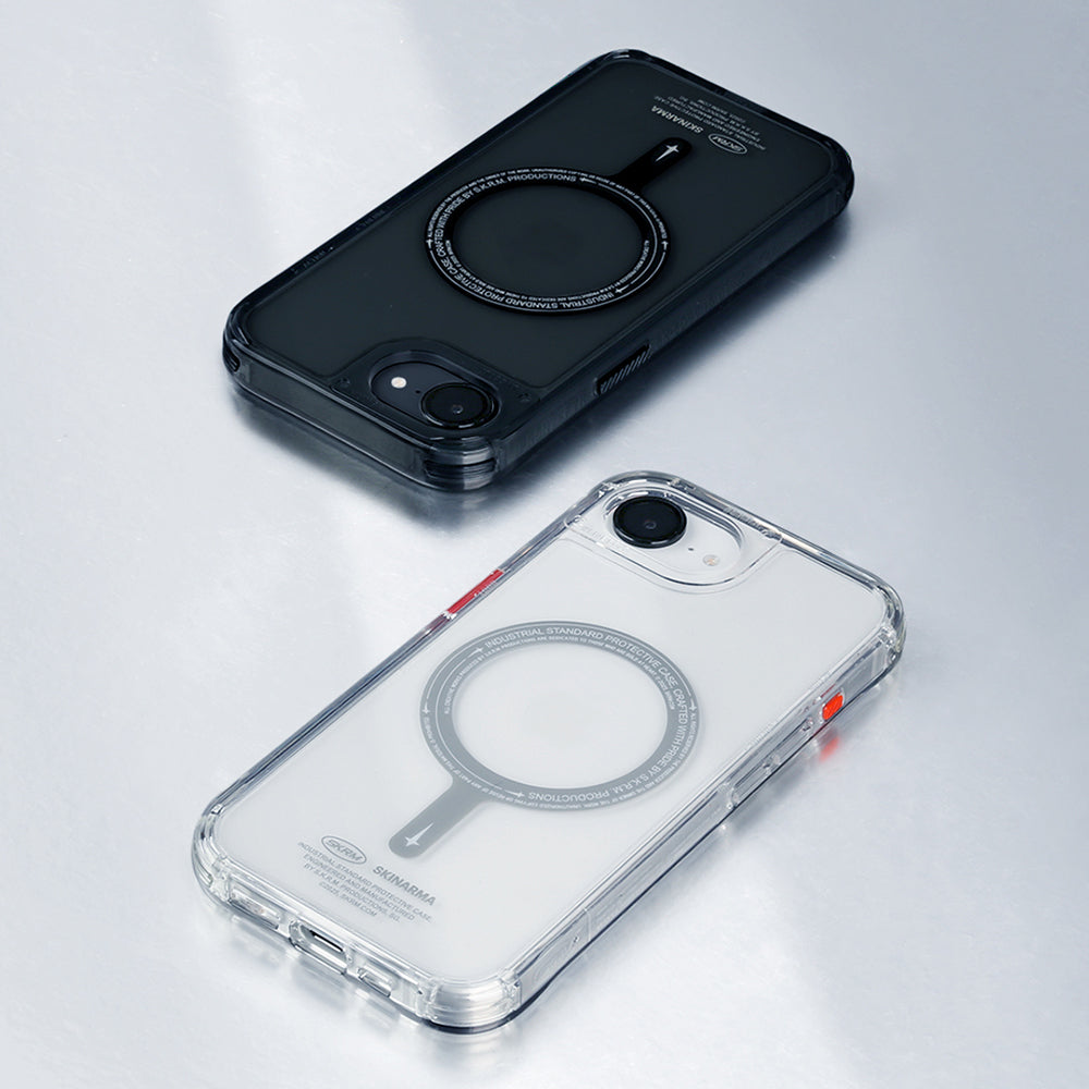 Apple iPhone 17E Kılıf M-safe Şarj Özellikli Şeffaf Airbag Tasarımlı Skinarma Saido Kapak - Görsel 10
