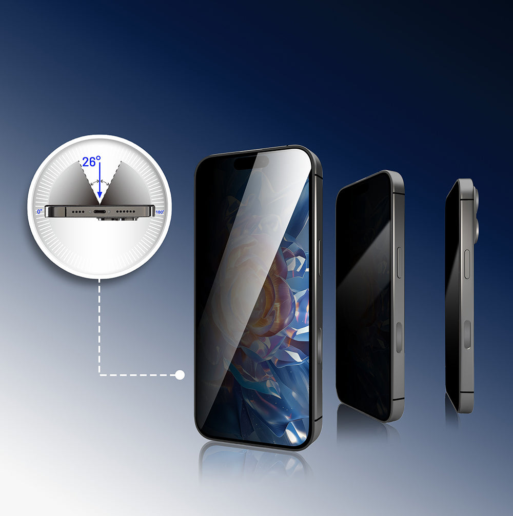 Apple iPhone 17E Mohseven Safir Coating Privacy Hayalet Temperli Cam Ekran Koruyucu - Görsel 12