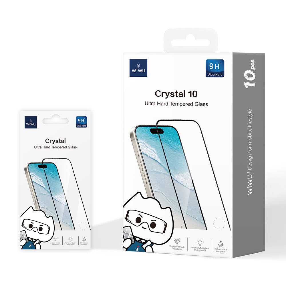 Apple iPhone 17E Wiwu GT-008 Polimer Oleofobik Kaplama Şeffaf Pürüzsüz Temperli Cam Ekran Koruyucu 10'lu Paket - Görsel 3