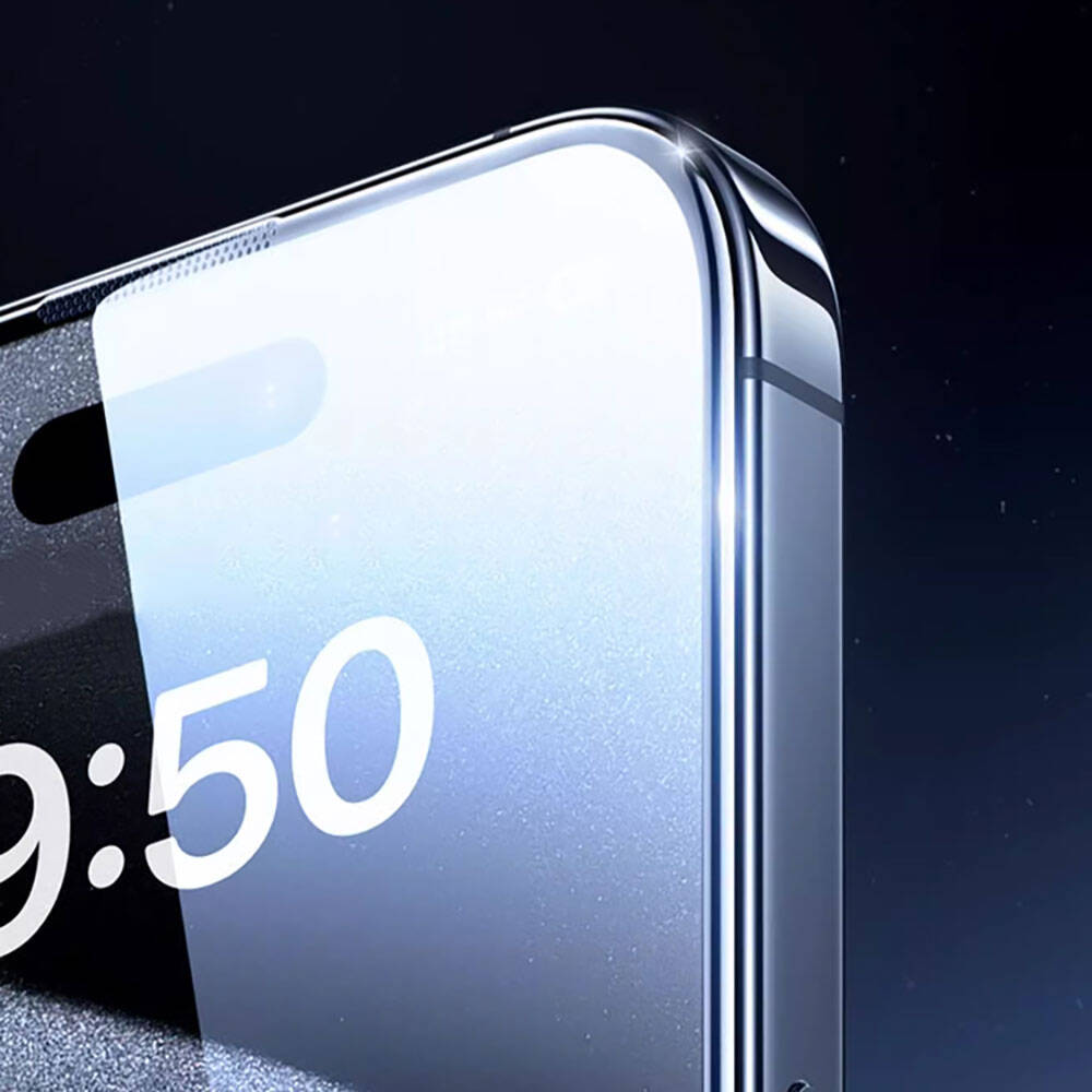 Apple iPhone 17E Wiwu GT-008 Polimer Oleofobik Kaplama Şeffaf Pürüzsüz Temperli Cam Ekran Koruyucu 10'lu Paket - Görsel 8