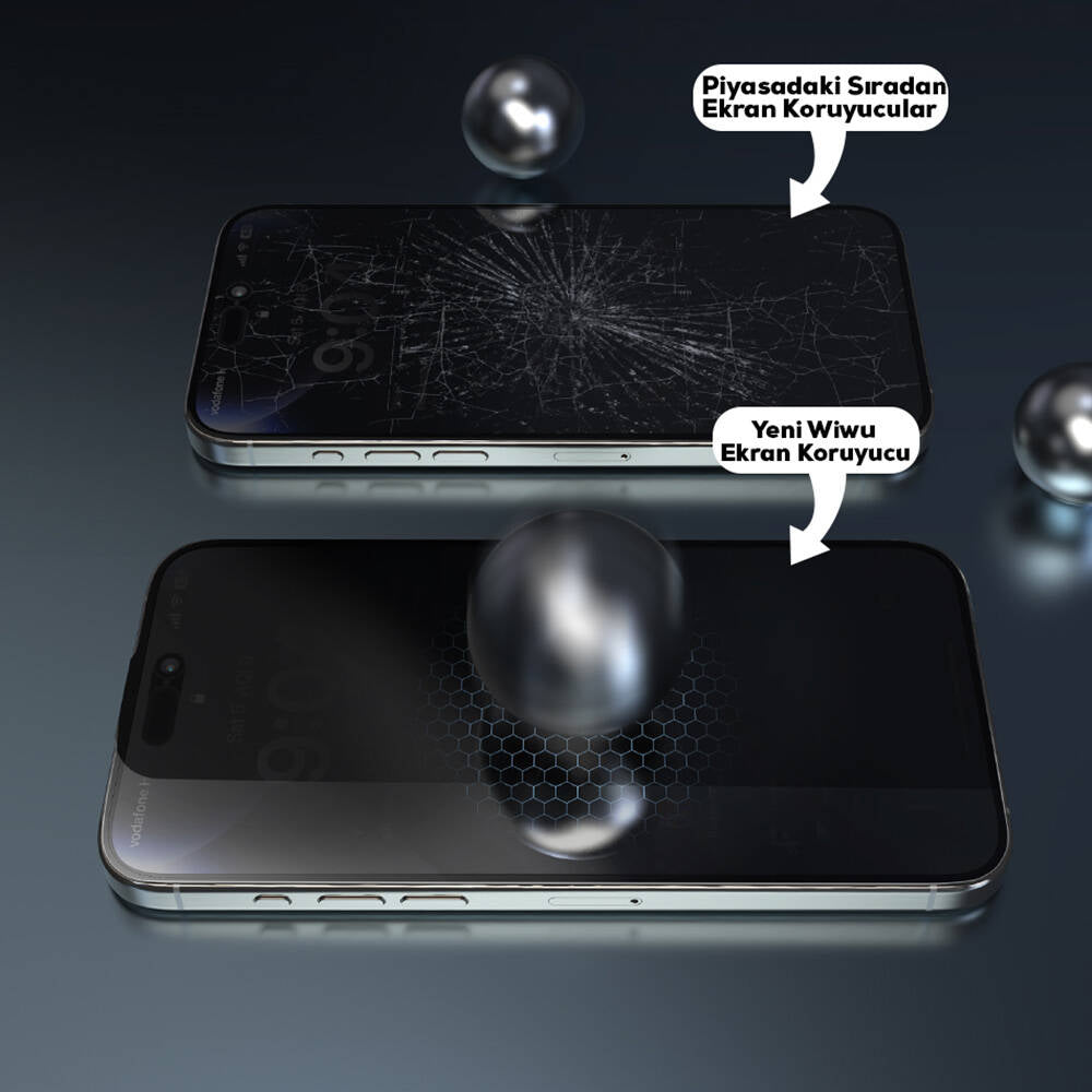 Apple iPhone 17E Wiwu Wi-SQ009 Easy Install iPrivacy 360° Anti-Peep Oleofobik Temperli Cam Ekran Koruyucu + Kolay Uygulama Aparatlı - Görsel 12