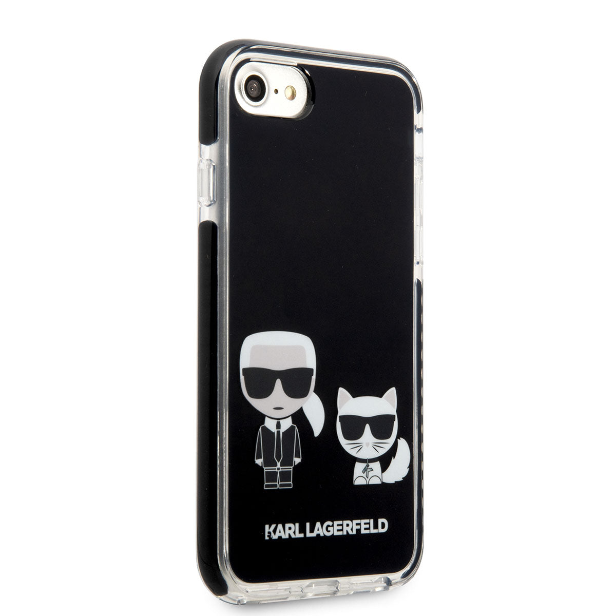 Apple iPhone 8 Kılıf Karl Lagerfeld Kenarları Siyah Silikon K&C Dizayn Kapak - Görsel 2