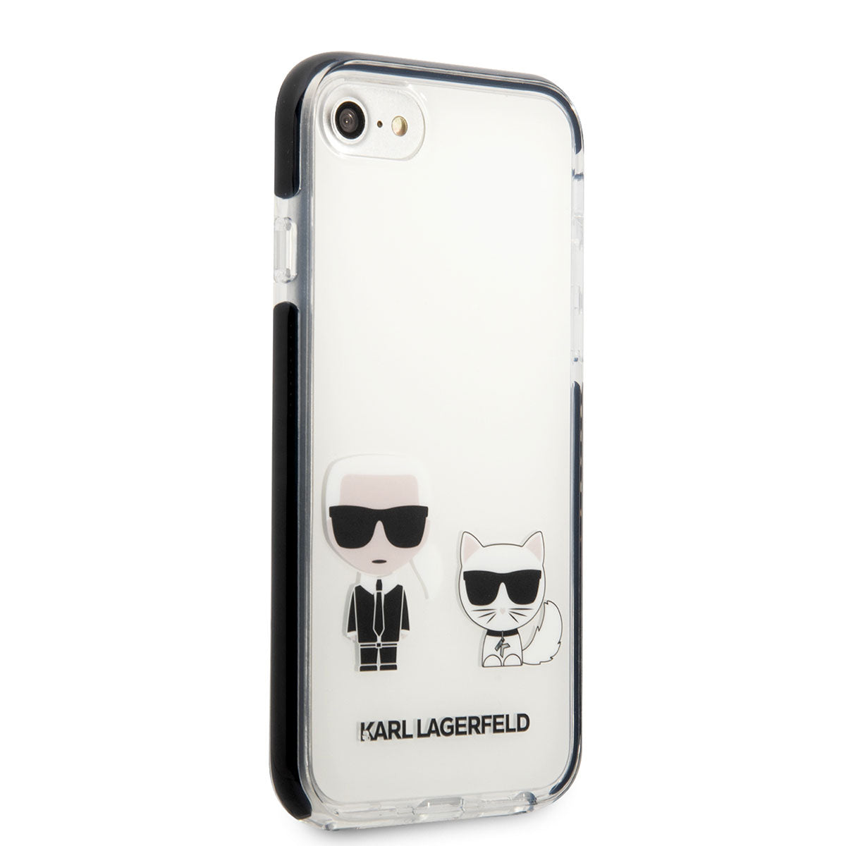 Apple iPhone 8 Kılıf Karl Lagerfeld Kenarları Siyah Silikon K&C Dizayn Kapak - Görsel 3