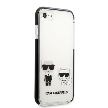 Apple iPhone 8 Kılıf Karl Lagerfeld Kenarları Siyah Silikon K&C Dizayn Kapak - Görsel 3