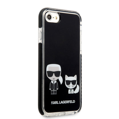 Apple iPhone SE 2020 Kılıf Karl Lagerfeld Kenarları Siyah Silikon K&C Dizayn Kapak - Görsel 2