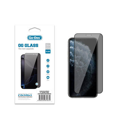 Apple iPhone XS Max 6.5 Go Des OG Glass Privacy Antistatik Temperli Cam Ekran Koruyucu - Görsel 2