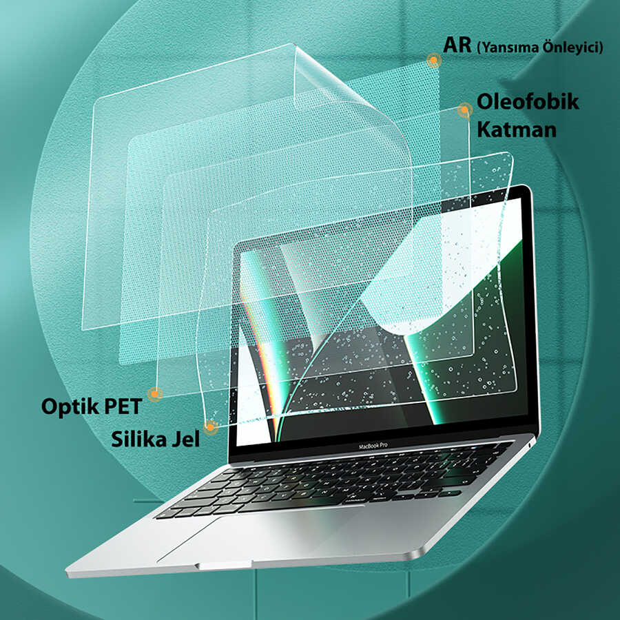 Apple Macbook Pro 16.2 2023 A2780 Benks AR (Anti Reflective) Yansıma Önleyici Ekran Koruyucu - Görsel 3