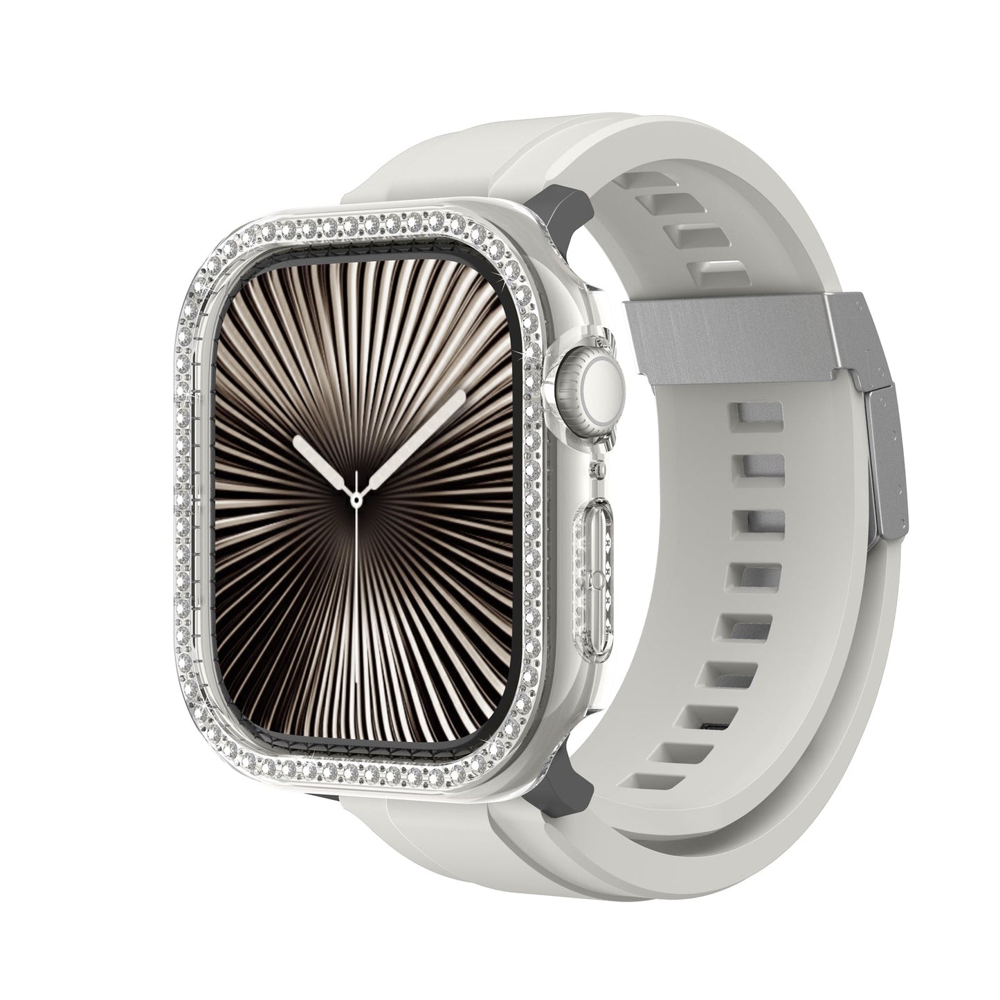 Apple Watch 10 46mm Amazingthing Gleam Fit FullGuard Taşlı Sert PC Kasa ve Ekran Koruyucu - Görsel 4