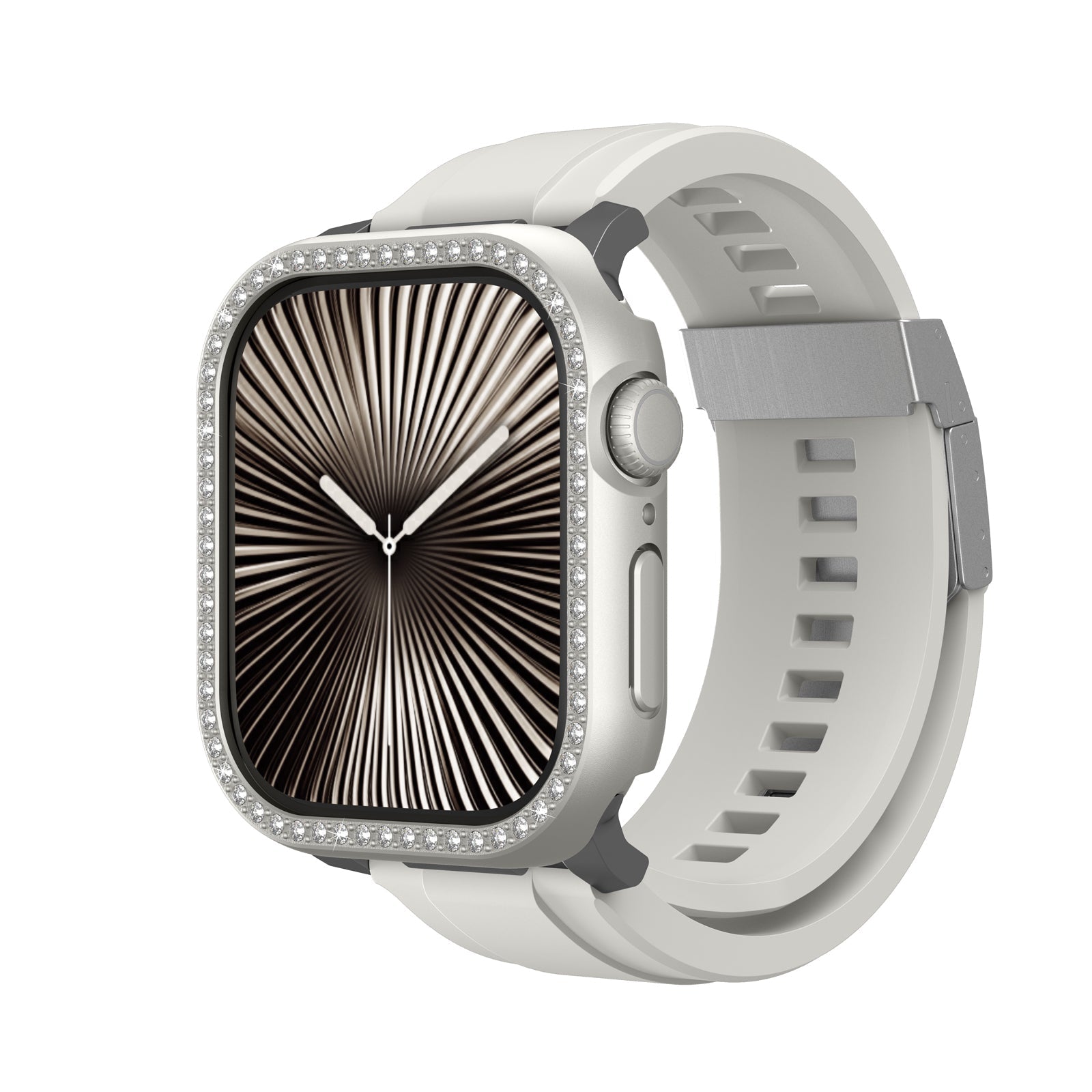 Apple Watch 10 46mm Amazingthing Gleam Fit FullGuard Taşlı Sert PC Kasa ve Ekran Koruyucu - Görsel 3